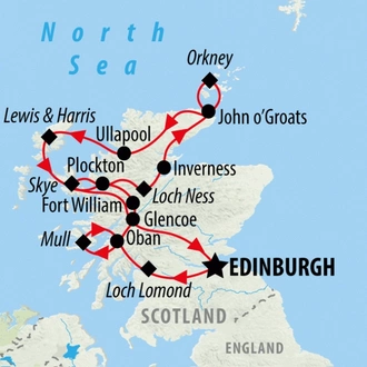 tourhub | On The Go Tours | Scottish Islands Grand Tour - 14 days | Tour Map