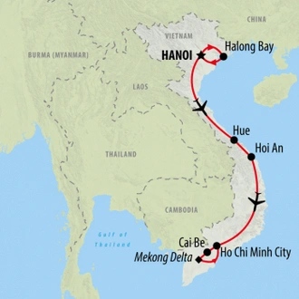 tourhub | On The Go Tours | Classic Vietnam - 10 days | Tour Map