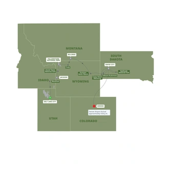 tourhub | Trafalgar | Wild West Cowboys and Buffalos End Denver | Tour Map