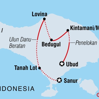 tourhub | Intrepid Travel | Cycle Bali | Tour Map