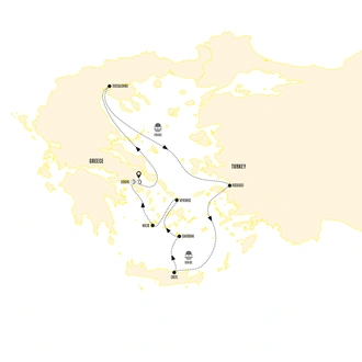 tourhub | Costsaver | Aegean Odyssey Idyllic Route Moderate B | Tour Map