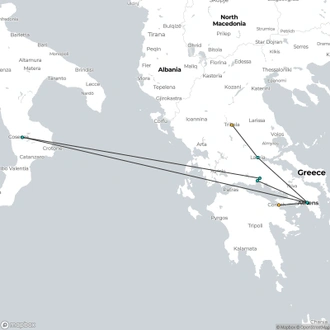 tourhub | Click Tours | Discovery of Greece - 4 Days | Tour Map