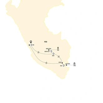 tourhub | Costsaver | Peru Explorer with Puno and Lake Titicaca Extension | Tour Map