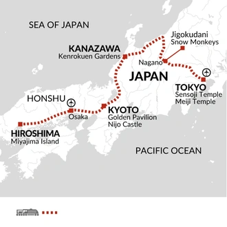 tourhub | Explore! | Highlights of Japan | Tour Map