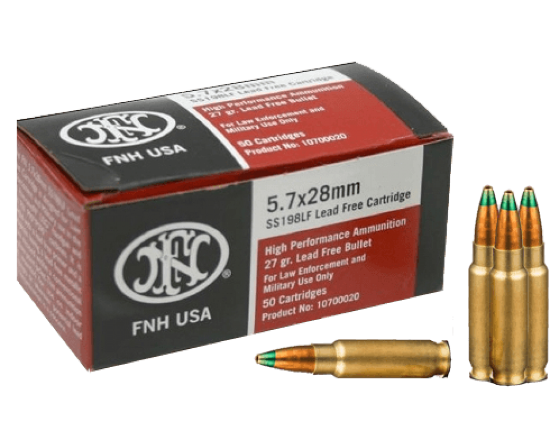 FNH USA 5.7 x 28 FN Green Tip Hollow Point SS198LF 27 Grain 50 Round Box-img-0