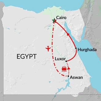 tourhub | Encounters Travel | Gods of Egypt tour | Tour Map