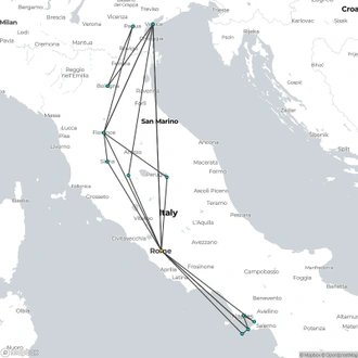 tourhub | Omega Tours | A Taste of Italy: 11 Days | Tour Map