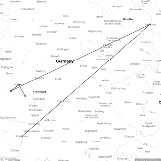 tourhub | CroisiEurope Cruises | The Valley of the romantic Rhine, the Moselle and the Main (port-to-port cruise) | Tour Map