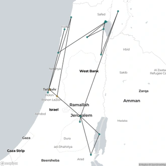 tourhub | Consolidated Tour Operators | Highlights Tour of Israel | Tour Map