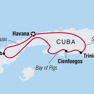 tourhub | Intrepid Travel | Hola Cuba | Tour Map