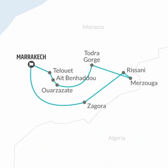 tourhub | Bamba Travel | Morocco Group Discovery 8D/7N | Tour Map
