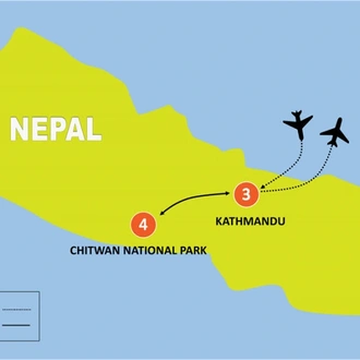 tourhub | Tweet World Travel | Royal Jungle Nepal Wildlife Safari | Tour Map