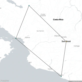 tourhub | Today Voyages | Treasures of Costa Rica | Tour Map