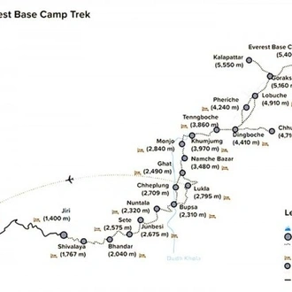 tourhub | Go Nepal Travel Tours & Trekking  | Everest Base Camp Trek | Tour Map