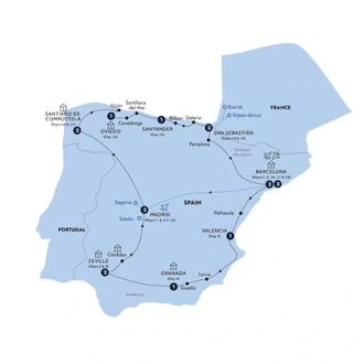 tourhub | Insight Vacations | Spanish Heritage - End Barcelona, Classic Group | Tour Map