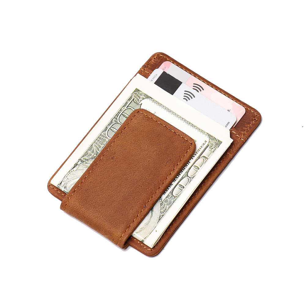Dark Brown Magnetic Money Clip Wallet, Size: 3 X 4 Inch