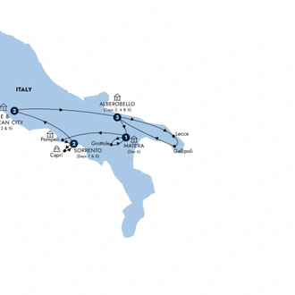 tourhub | Insight Vacations | Country Roads of Southern Italy | Tour Map