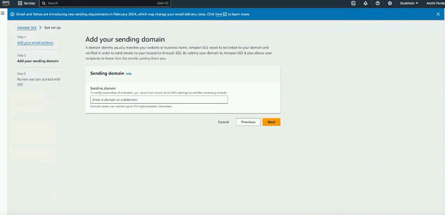 Signing up on AWS and setting up your domain