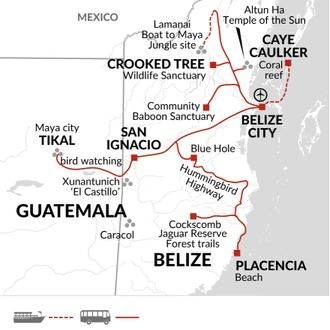 tourhub | Explore! | Discover Belize | Tour Map