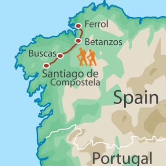 tourhub | UTracks | Camino Ingles: The English Way to Santiago de Compostela | Tour Map
