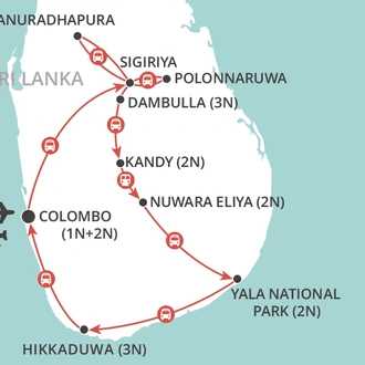 tourhub | Wendy Wu | Christmas in Sri Lanka | Tour Map