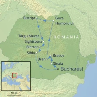 tourhub | Cox & Kings | Timeless Romania | Tour Map