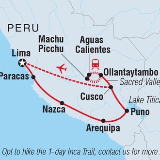 tourhub | Intrepid Travel | Majestic Peru | Tour Map
