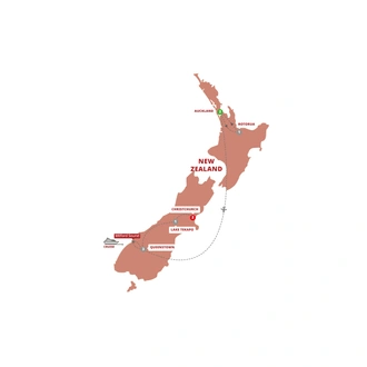 tourhub | Trafalgar | Contrasts of New Zealand | Tour Map