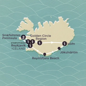 tourhub | Topdeck | Delve Deep: Iceland (Winter) 2024-25 | Tour Map