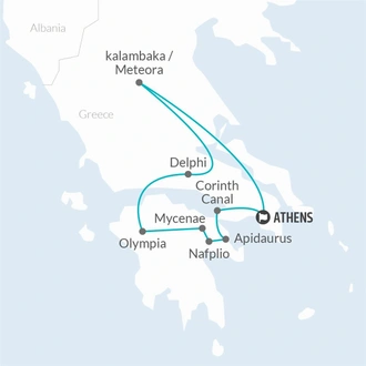 tourhub | Bamba Travel | Classical Greece Overland 7D/6N | Tour Map