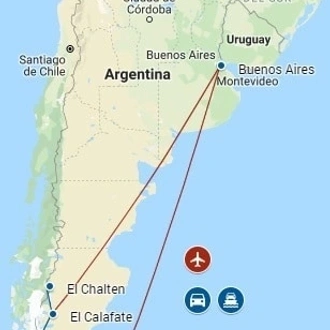 tourhub | Beyond BA Latam | Patagonia trekking tour | Tour Map