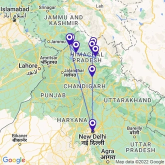 tourhub | Holidays At | Himachal Sojourn Tour | Tour Map