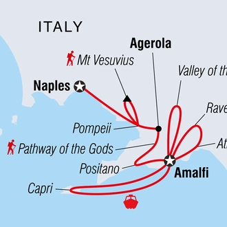 tourhub | Intrepid Travel | Amalfi Coast: Hike & Kayak | Tour Map