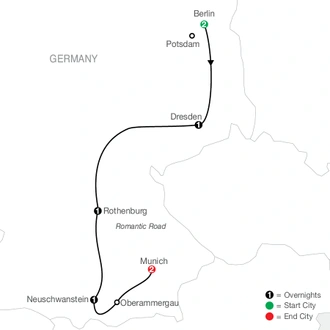 tourhub | Globus | German Vista | Tour Map
