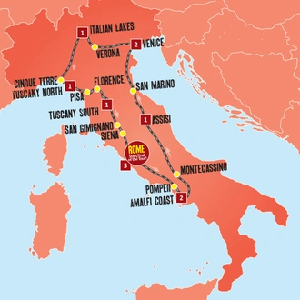 tourhub | Expat Explore Travel | Italian Delights | Tour Map