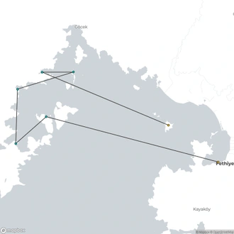 tourhub | Fez Travel | 2025 - Sapphire Blue - Fethiye / Gocek / Fethiye | Tour Map