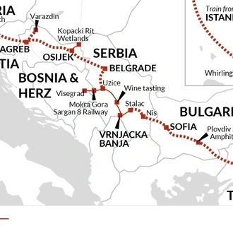 tourhub | Explore! | London to Istanbul by Train + Cappadocia Extension | Tour Map