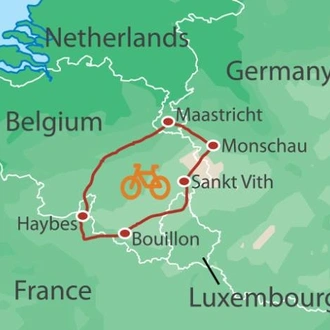 tourhub | UTracks | Five Countries Cycle | Tour Map