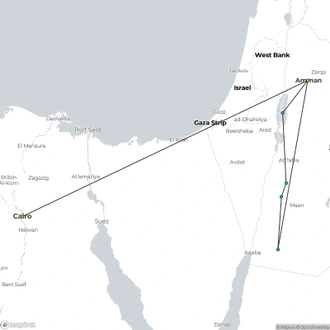 tourhub | Encounters Travel | Pyramids & Petra | Tour Map