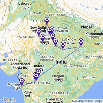 tourhub | UncleSam Holidays | Heritage and Culture India Tour | Tour Map