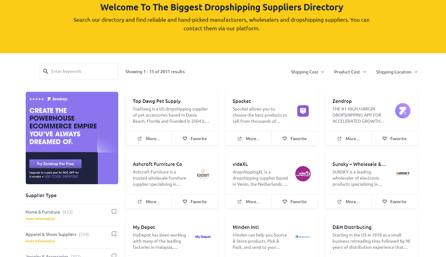 dropshipping.com supplier base