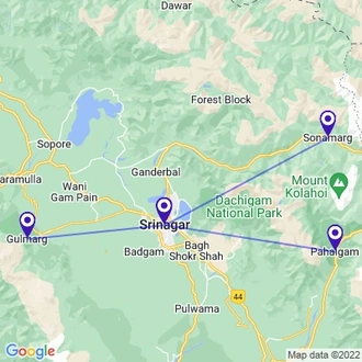 tourhub | Holidays At | Srinagar City Tour | Tour Map