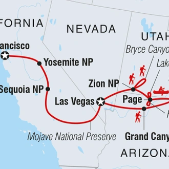 tourhub | Intrepid Travel | Best of Western USA | Tour Map