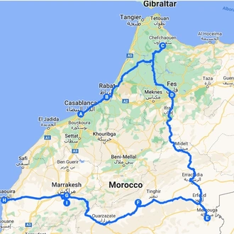 tourhub | Morocco Private Tours | Women only Morocco Private Tour | Tour Map