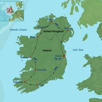tourhub | Indus Travels | The Grand Ireland Wild Atlantic Way | Tour Map