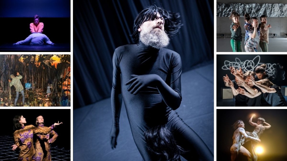 Föreställningsbilder från de sju föreställningar som visas i mars på Dansens Hus scener.