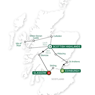 tourhub | Brendan Vacations | Best of Scotland Winter 2024/2025 | Tour Map