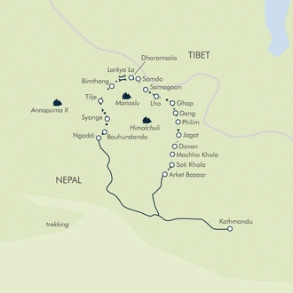 tourhub | Exodus | Manaslu Lodge Circuit | Tour Map