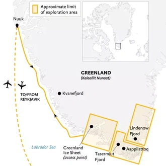 tourhub | Exodus Adventure Travels | South Greenland Adventure: The Majestic Alpine Arctic | Tour Map