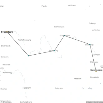 tourhub | A-ROSA River Cruises | Main River Discovery Nuremberg - Frankfurt | Tour Map